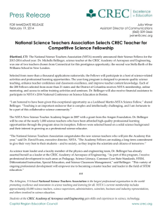 National Science Teachers Association Selects CREC Teacher for