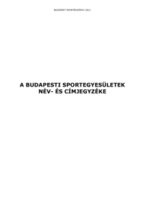 Budapesti sportegyesületek név- és címjegyzéke kerületi bontásban