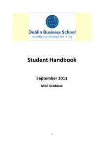 Welcome to Dublin Business School (DBS) and the MBA Graduate