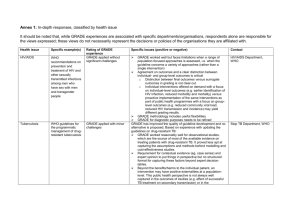 Annex 1: In-depth responses, classified by health issue It should be