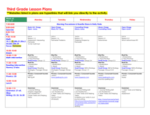 Third Grade Lesson Plans **Websites listed in plans are hyperlinks