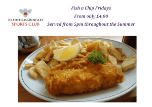 fish n chips poster - Bradford and Bingley Sports Club