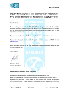 IFFO RS Improvers Programme Application Form V1.0