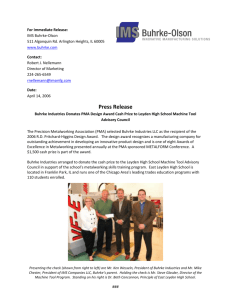 Press Release Buhrke Industries Donates PMA Design Award Cash