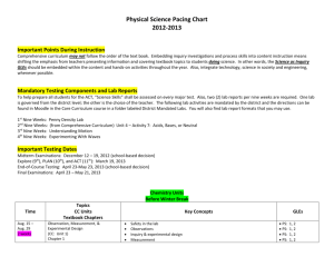Physical Science Pacing Chart 2012-2013