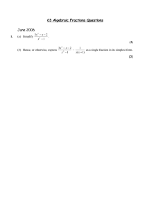 1) C3 Algebraic Fractions Questions