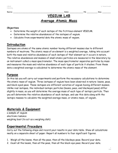 VEGIUM LAB Average Atomic Mass