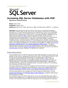 Accessing SQL Server Databases with PHP