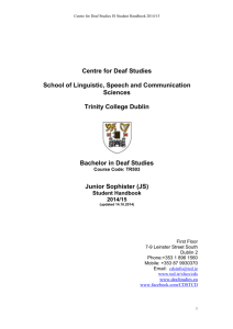 Bachelor in Deaf Studies