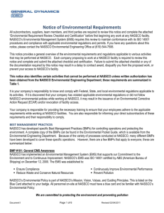 Notice of Environmental Requirements