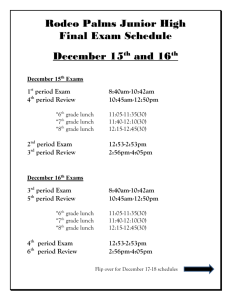 Fall Semester Exam Schedule