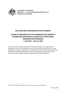 cost recovery implementation statement