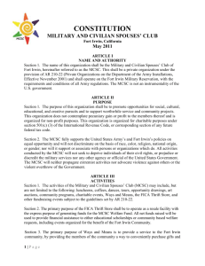 MCSC Constitution May 2011 - Military & Civilian Spouses` Club