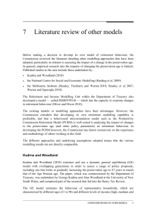 7 Literature review of other models