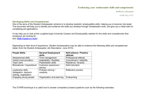 Evidencing your Ambassador skills and competencies