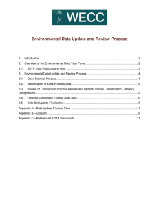 Environmental Data Update and Review Process