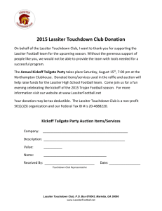 2015 Lassiter Touchdown Club Donation