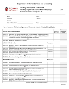 program planning sheet - St. John`s University