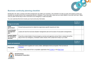 Business Continuity Planning Checklist