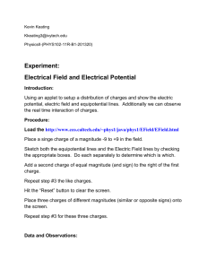 Electrical Field and Electrical Potential Lab - Ivy Tech -