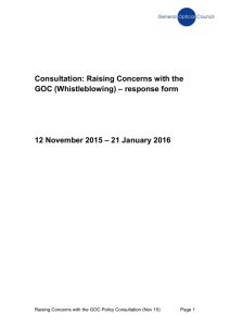 Raising Concerns with the GOC (Whistleblowing)