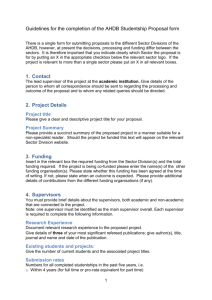 PhD Studentship Proposal Guidelines