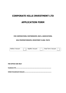 corporate account opening form - Corporate Hills Investments Limited