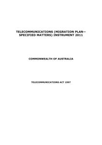 Telecommunications (Migration Plan*Specified Matters) Instrument