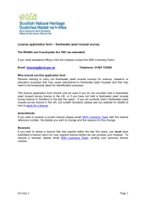 Application form for a freshwater pearl mussel survey licence