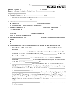 Standard 1 Review Worksheet
