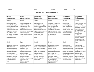 American Dream Project Rubric