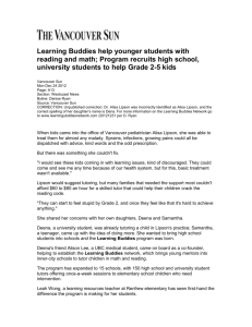 Vancouver Sun - Learning Buddies Network