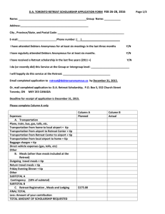 retreat scholarship application form