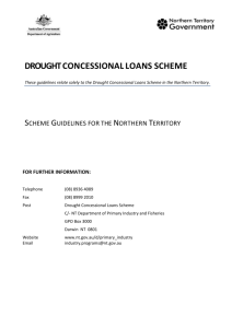 drought concessional loans – scheme guidelines for the northern