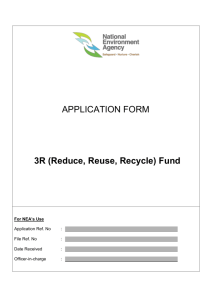 3r fund application - National Environment Agency