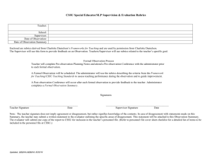 Special Educator Rubric