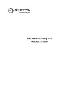 Establishment of a Multi-Year Accessibility Plan