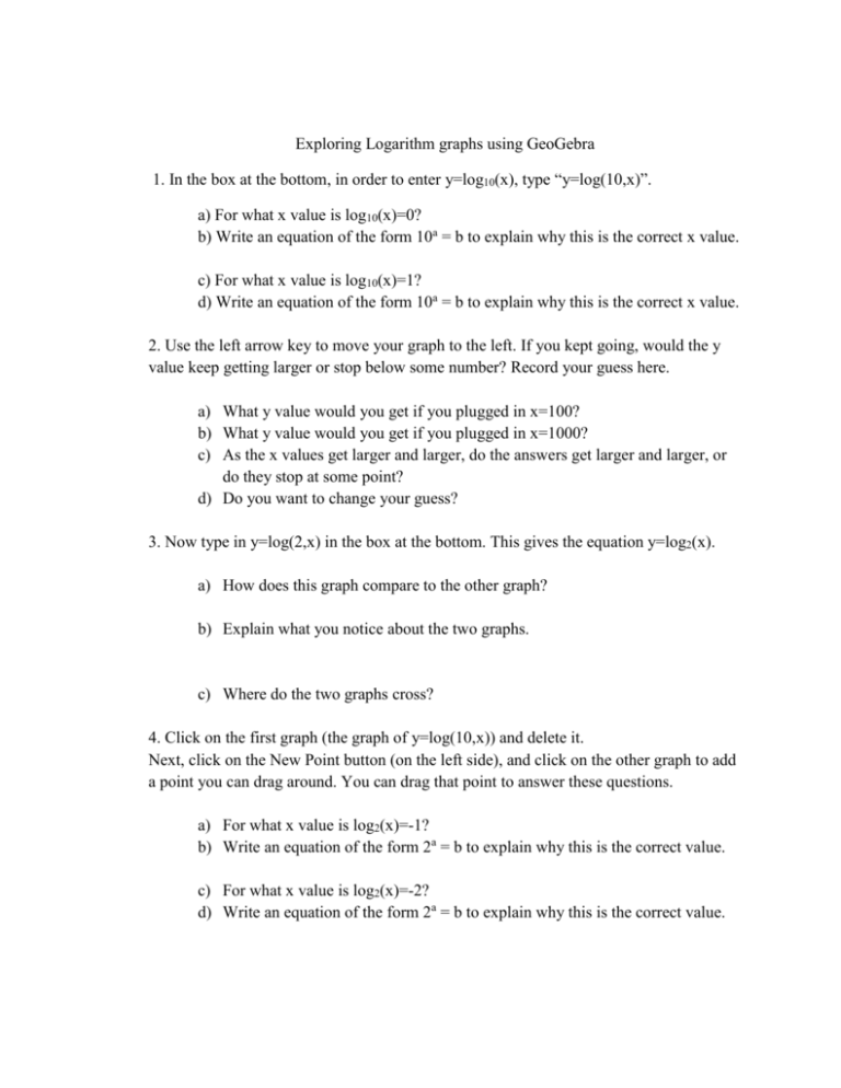 Student Geogebra Worksheet