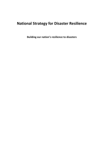National Strategy for Disaster Resilience - Attorney