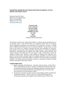 majorities, minorities and group identities in