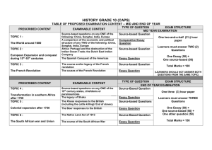 History Grade 10 Exam Guideline