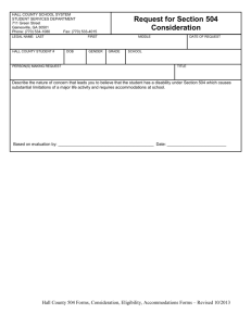 504 Forms, Consideration, Eligibility, Accommodations Forms_