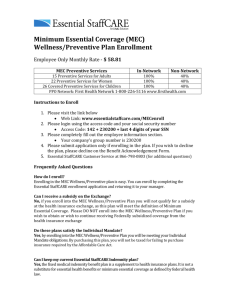 (MEC) Wellness/Preventive Plan Enrollment