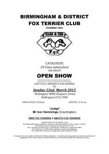 Full Results - Birmingham and District Fox Terrier Club