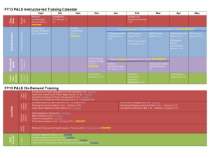 FY13 P&LS Instructor-led Training Calendar