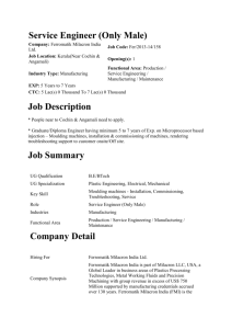 Service Engineer (Only Male)