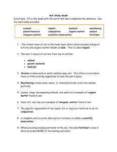 Soil Study Guide Directions: Fill in the blank with the word that best