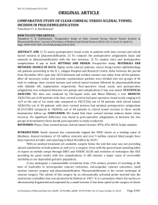 “Comparative Study of Clear Corneal Versus Scleral Tunnel Incision