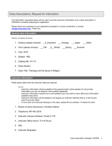 Special Topics: "Theology and the Study of Religion"