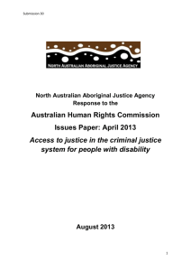 North Australian Aboriginal Justice Agency Response to the